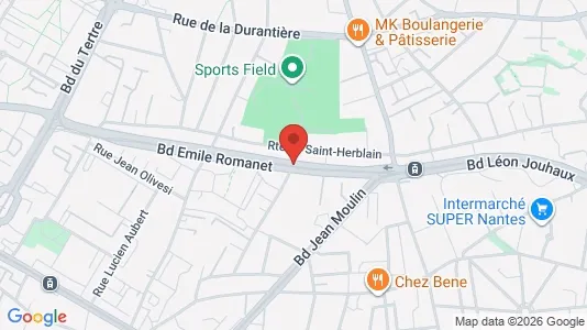 Apartments for rent i Nantes - kort over placeringen