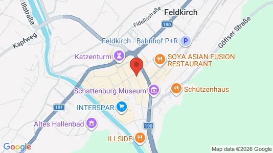 Apartments for rent i Feldkirch - kort over placeringen