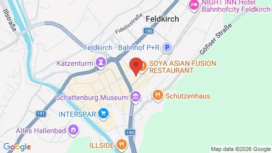 Apartments for rent i Feldkirch - kort over placeringen