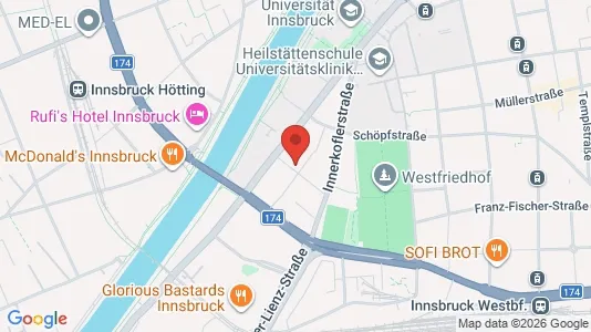 Apartments for rent i Innsbruck - kort over placeringen