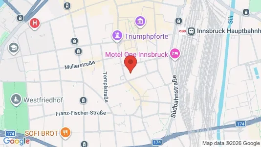 Apartments for rent i Innsbruck - kort over placeringen