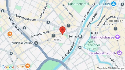 Apartments for rent i Zürich Distrikt 4  - Aussersihl - kort over placeringen