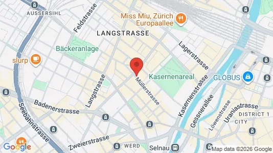 Apartments for rent i Zürich Distrikt 4  - Aussersihl - kort over placeringen