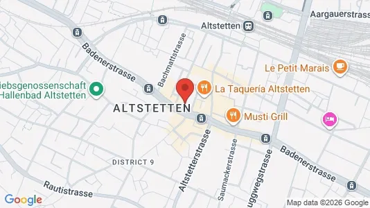Apartments for rent i Zürich Distrikt 9 - kort over placeringen