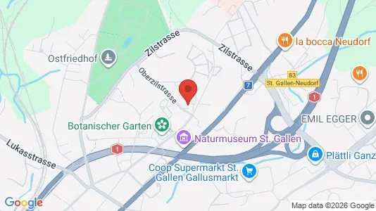 Apartments for rent i Sankt Gallen - kort over placeringen