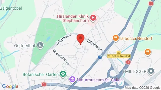 Apartments for rent i Sankt Gallen - kort over placeringen