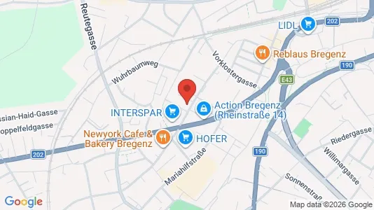 Apartments for rent i Bregenz - kort over placeringen