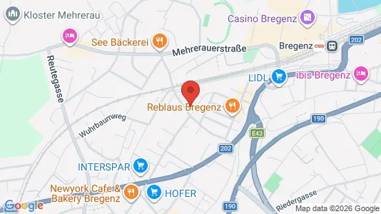 Apartments for rent i Bregenz - kort over placeringen