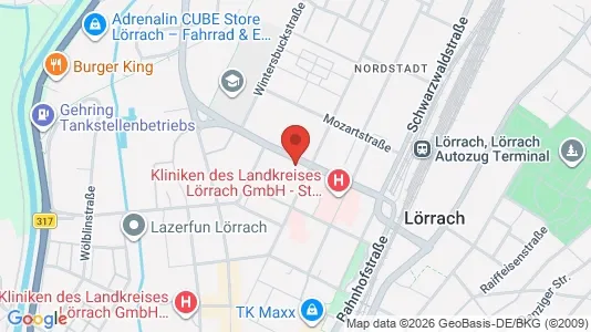 Apartments for rent i Lörrach - kort over placeringen