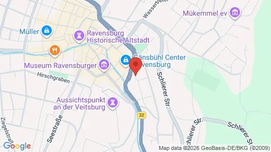 Apartments for rent i Ravensburg - kort over placeringen