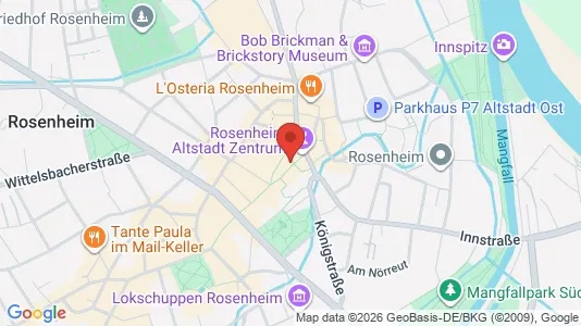 Apartments for rent i Rosenheim - kort over placeringen