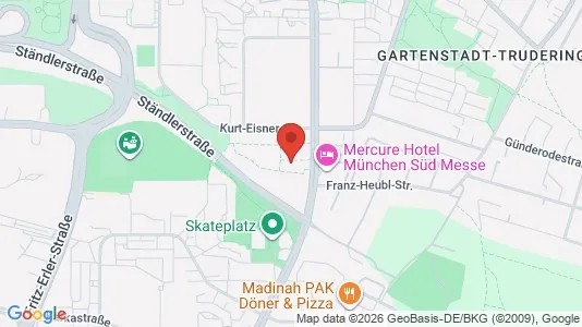Apartments for rent i Munich Ramersdorf-Perlach - kort over placeringen