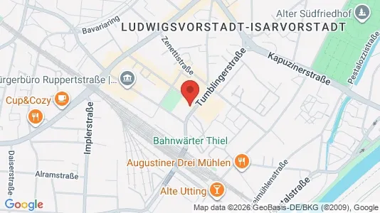 Apartments for rent i Munich Ludwigsvorstadt-Isarvorstadt - kort over placeringen