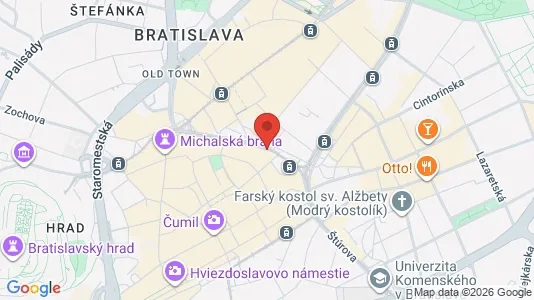 Apartments for rent i Bratislava Staré Mesto - kort over placeringen