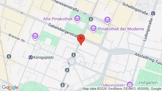 Apartments for rent i Munich Maxvorstadt - kort over placeringen