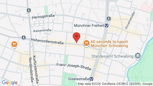 Apartments for rent i Munich Schwabing-Freimann - kort over placeringen