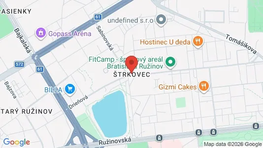 Apartments for rent i Bratislava Nové Mesto - kort over placeringen