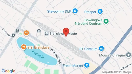 Apartments for rent i Bratislava Nové Mesto - kort over placeringen