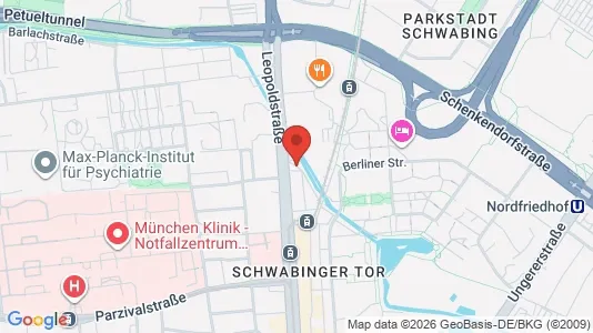 Apartments for rent i Munich Schwabing-Freimann - kort over placeringen