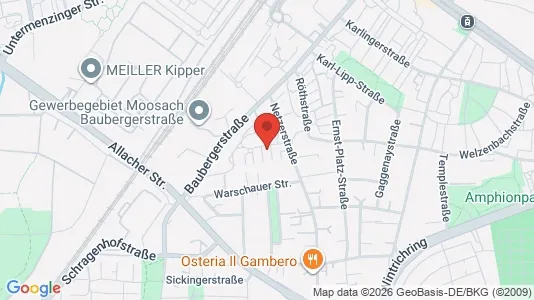 Apartments for rent i Munich Moosach - kort over placeringen
