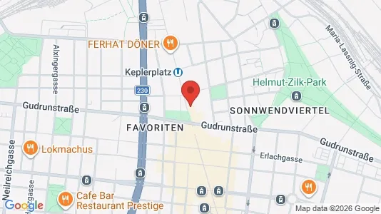 Apartments for rent i Vienna Favoriten - kort over placeringen