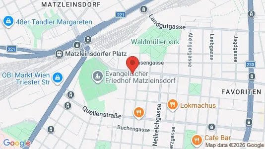 Apartments for rent i Vienna Favoriten - kort over placeringen
