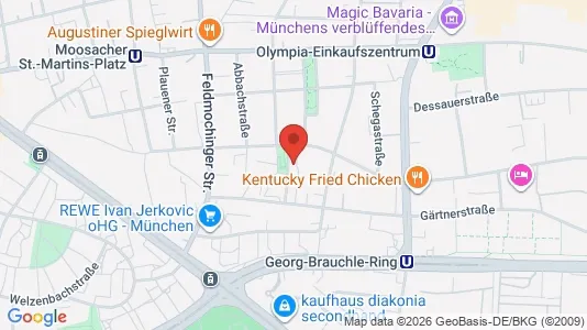 Apartments for rent i Munich Moosach - kort over placeringen