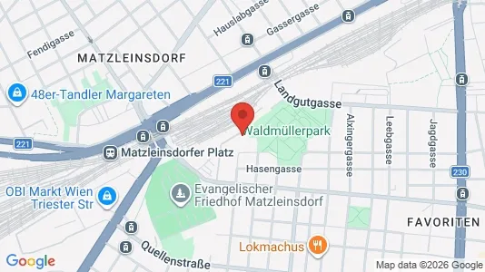 Apartments for rent i Vienna Favoriten - kort over placeringen