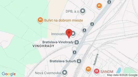 Apartments for rent i Bratislava Nové Mesto - kort over placeringen