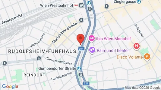 Apartments for rent i Wien Rudolfsheim-Fünfhaus - kort over placeringen