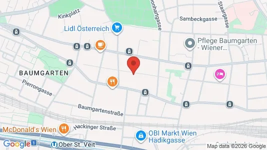 Apartments for rent i Wien Penzing - kort over placeringen