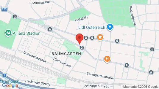 Apartments for rent i Wien Penzing - kort over placeringen
