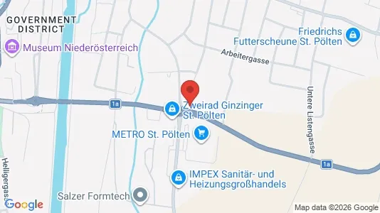 Apartments for rent i Sankt Pölten - kort over placeringen