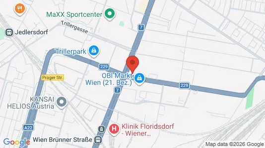 Apartments for rent i Vienna Floridsdorf - kort over placeringen