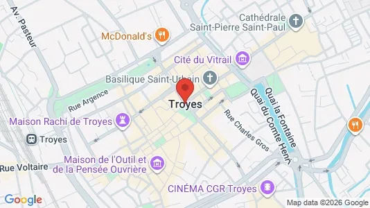 Apartments for rent i Troyes - kort over placeringen