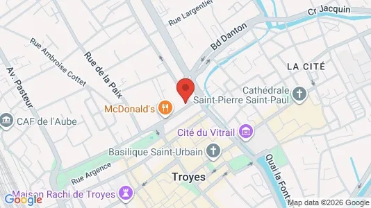 Apartments for rent i Troyes - kort over placeringen