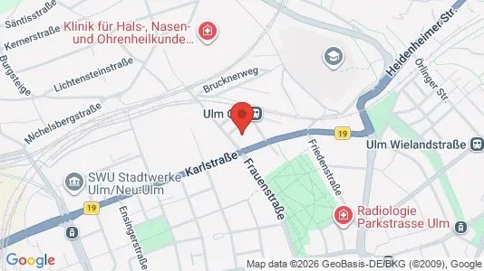 Apartments for rent i Ulm - kort over placeringen