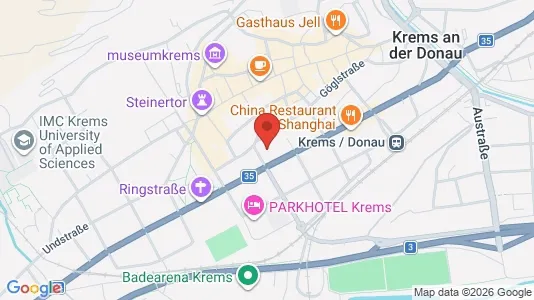 Apartments for rent i Krems an der Donau - kort over placeringen