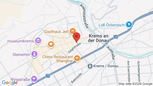 Apartments for rent i Krems an der Donau - kort over placeringen
