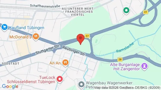 Apartments for rent i Tübingen - kort over placeringen