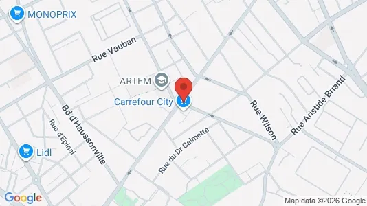 Apartments for rent i Nancy - kort over placeringen