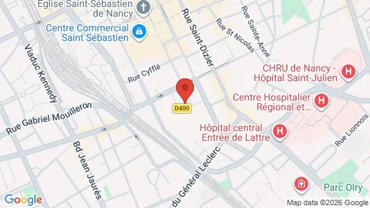 Apartments for rent i Nancy - kort over placeringen
