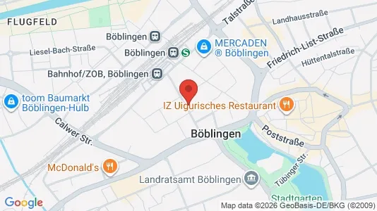 Apartments for rent i Böblingen - kort over placeringen