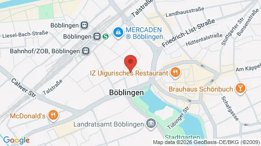 Apartments for rent i Böblingen - kort over placeringen