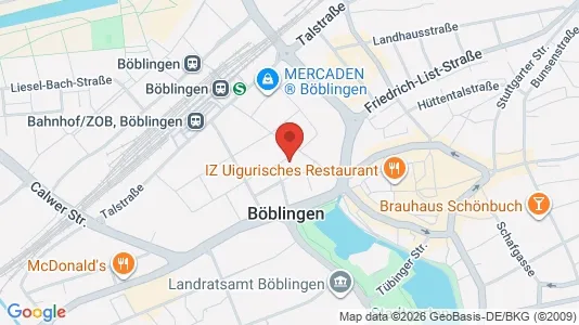 Apartments for rent i Böblingen - kort over placeringen