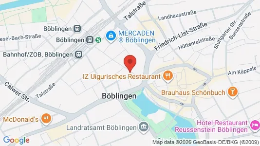 Apartments for rent i Böblingen - kort over placeringen