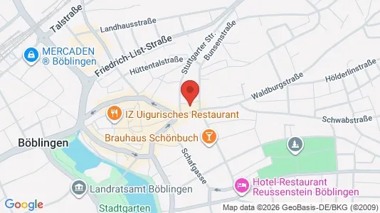 Apartments for rent i Böblingen - kort over placeringen