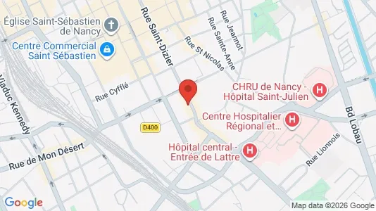 Apartments for rent i Nancy - kort over placeringen