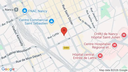 Apartments for rent i Nancy - kort over placeringen