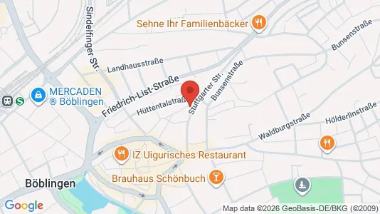 Apartments for rent i Böblingen - kort over placeringen
